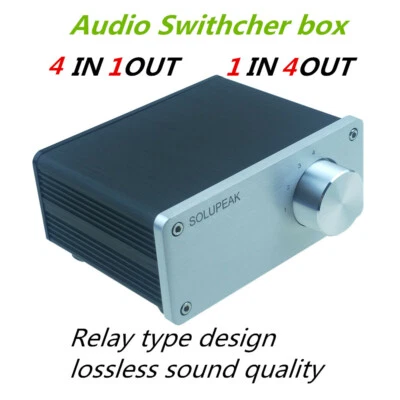 Audio Signal Switcher 4 Input 1 Out hifi stereo RCA Switch Splitter Selector Box - Image 1 of 4
