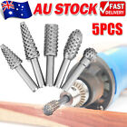 5pcs Wood Working Cutter Drill Bits Rotary Bits Rasp For Wood Grinding Carving