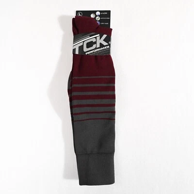 TCK Performance 运动袜勃艮第灰色 L 码双全新抗菌 — 第 1/4 张图片