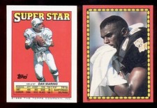 1988 DAN MARINO PAT SWILLING Miami Dolphins New Orleans Saints Sticker Card