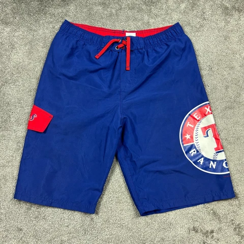 Texas Rangers Swim Trunks Boys 18/20 Blue Board Shorts Lined MLB Baseball 18 20 Cover