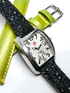 Montre femme Michele MINI URBAN noir brillant, cuir verni citron vert MW02A00A0001 - Photo 1 sur 6