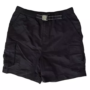 Lands’ End Cargo Shorts Women Small Navy Blue Belt Pockets Nylon Outdoor Hiking - Picture 1 of 15