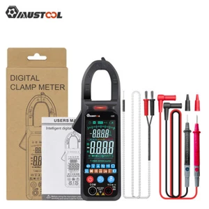MUSTOOL Handheld True RMS Digital Clamp Meter Multimeter Volt Amp Ohm Cap Tester - Foto 1 di 10