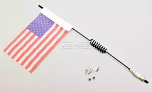 ANTENA DE METAL 1/10 CON BANDERA AMERICANA EE. UU. 8" para camiones, coches, barcos, -NEGRO- - Imagen 1 de 14