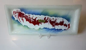 Vintage SHOFRI ISRAEL Hand Made Art Glass Tray Artist Dish Judaica Gift +++ - Picture 1 of 2