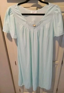Vintage Dessous Vanity Fair Nachthemd Kleid Small S Aqua Blau - Bild 1 von 3