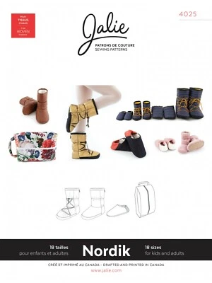 Jalie 4025 Nordik Quilted Booties, Slippers & Travel Shoe Bag Sewing Pattern - Image 1 of 4