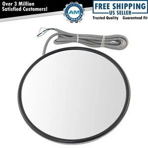 8.5" Round Convex Mirror Stainless Steel LED Light w/ Bracket Passenger Side - Picture 1 of 4