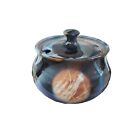 Vtg Kairi Pottery Harvest Moon Sugar Bowl & Lid Australian Handmade Glazed Sign