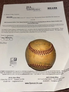 1959 Cleveland Indians Team signierter Baseball Jsa Loa Minoso Covalito Zitrone 28 Pla - Bild 1 von 7