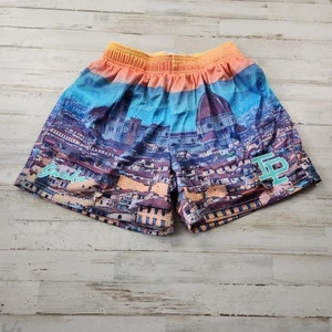 Inaka Power Shorts Mens Medium Multicolor Florence City Print Mesh Gym Workout - Picture 1 of 17