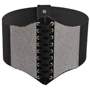 Hot Girl Belt Cowgirl Wide Waist Belt for Jeans Dresse Club Bar Full Strass - Picture 1 of 8