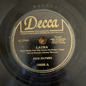 Dick Haymes „Laura“ „The Night is Young“ 78 RPM, 10“ Decca 18666 Record VG+ - Bild 1 von 6