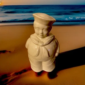 Vintage Shawnee Pottery Sailor Boy Cookie Jar 1940s Navy - Picture 1 of 9