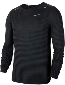Nike TechKnit Ultra Men's Long-Sleeve Running Top T-Shirts Medium Black DD5649 - Picture 1 of 9