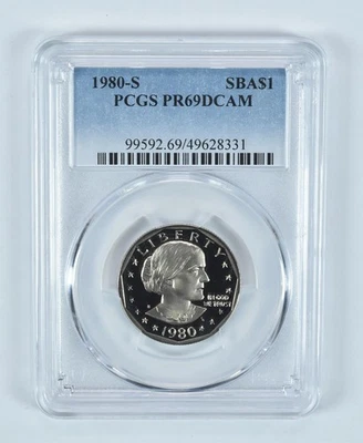 1980-S Susan B Anthony $1 PR69 DCAM PCGS Blue Label *3993 - Image 1 of 4