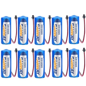 Batería de iones de litio no recargable 10 piezas ER18505 4000mAh 3,6V con enchufe negro SM - Imagen 1 de 4