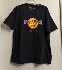 T-shirt Hard Rock Cafe Honolulu Hawaii nera grafica XL elasticizzata logo scritto - Foto 1 di 12