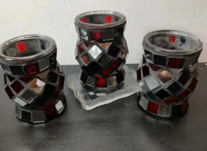  Stained Glass Votive Candle Holder Tealight (3) - Picture 1 of 12
