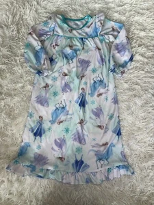 Frozen girls sz. 4/5 Blue Etc Design long sleeved nightgown. Cute, soft - Picture 1 of 7