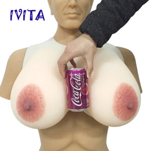Correas transversales de taza O de silicona completa de 8 kg enormes boobs drag queen TG formas de pecho 16XL - Imagen 1 de 11