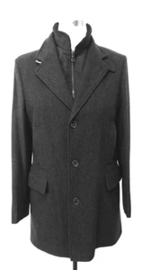 Kurze Herren Wollmantel anthrazit modern mit abnehmbarem Westen Einsatz Gr. XXL - Picture 1 of 6