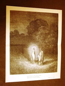 Incisione Gustave Dorè del 1880 Inferno Beatrice e Virgilio Dante Engraving - Imagen 1 de 1