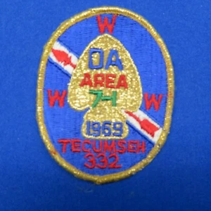 Boy Scout OA 1969 Area 7-I Conclave Tecumseh 332 Order Of The Arrow Patch 255C1 - Picture 1 of 2
