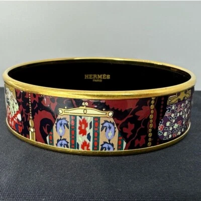 Brazalete Brazalete Hermes - Monedero Estampado Esmalte con Chapado en Oro, Coleccionable Foto 1 de 4