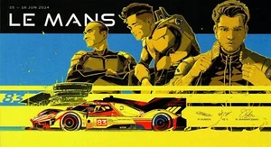 24 H LE MANS 2024 FERRARI 499P AF CORSE Nr. 83 CARTOLINA CON AUTOGRAFI STAMPATI - Foto 1 di 2
