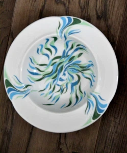 Cenicero de Cerámica LILIEN PORZELLAN Hecho Austria Cerámica Azul/Verde Moderno 5" Diámetro - Imagen 1 de 3