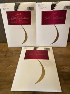 Lot 3 New Hanes Silk Reflections Opaque Pantyhose Control Coffee Bean Raisin EF - Picture 1 of 4