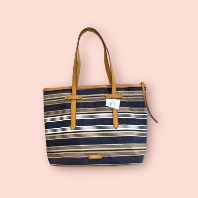 Bolso de Hombro Grande FOSSIL NUEVO CON ETIQUETAS FELICITY Multi Marrón Rayas Foto 1 de 4