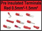 INSULATED CRIMP RED TERMINALS RING SPADE BUTT FORK ELECTRICAL WIRE CONNECTORS