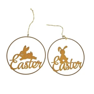Bunnies Easter Door Sign Decorations Easter Front Door Wall Hangings Decor Gifts - Picture 1 of 8