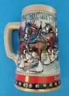 Ceramic Holiday Budweiser Beer Collector Stein with Clydesdale Draft Horses 1988 for sale