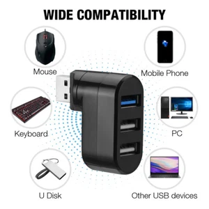 USB 3.0 High Speed 3 Port Multi HUB Splitter Expansion Desktop PC Laptop Adapter - Picture 1 of 13