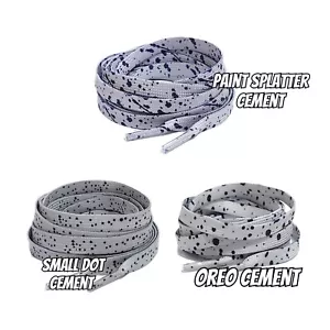 Cordones planos gris cemento para Air AJ Jordan 4 IV UNC medianoche azul marino blanco cemento - Imagen 1 de 4