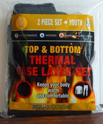 Conjunto de camadas de base térmica juvenil 2 peças superior e inferior - Pequeno novo na embalagem - Imagem 1 de 4