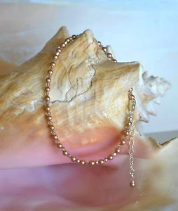 Sexy Rose Gold Pearl & Swarovski Crystal Bead Ankel Bracelet 8 to 10 inches - Picture 1 of 12