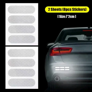 8x White Reflective Stripes Sticker Motorcycle Car Warning Mark Decal Sticker - Picture 1 of 12