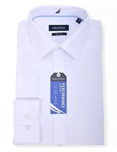 Nautica Herren Slim Fit Supershirt Oberhemd weiß S 14-14,5 32-33 - Bild 1 von 8