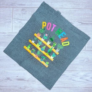 Neu Baumwolle Einkaufstasche Tragetasche lustig Topf Kopf Gartenarbeit Pflanze 16x14 Handarbeit - Bild 1 von 6
