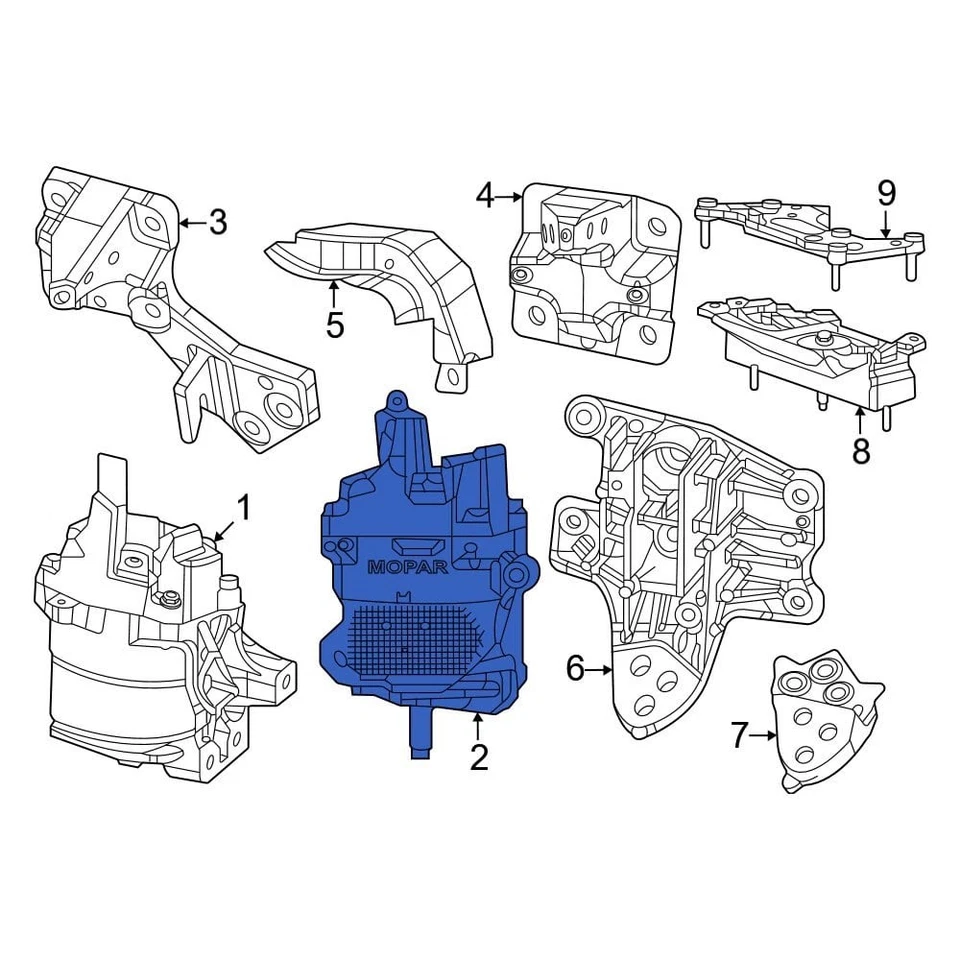 Ram 68519625AA Left Engine Mount - Изображение 1 из 1