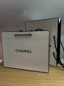 2 CHANEL Gift Bag Shopping Bag Size: 10" Wide x 8" Height x 3" Depth Authentic - Picture 1 of 4