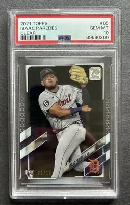 2021 Topps #65 Isaac Paredes RC CLEAR /10 PSA 10 Gem Mint POP 1 Rookie Astros - Image 1 of 2