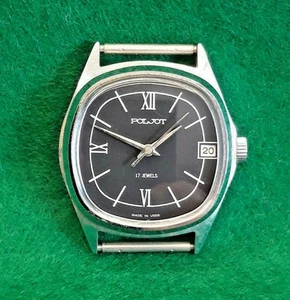Vintage sowjetische POLJOT Uhr 1MChZ Panzer UdSSR schwarze Armbanduhr 2614... - Bild 1 von 11