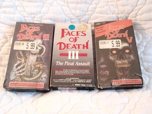 FOD VHS LOT 3 GORGON VIDEOS CULT HORROR DEATH FACES - Picture 1 of 3