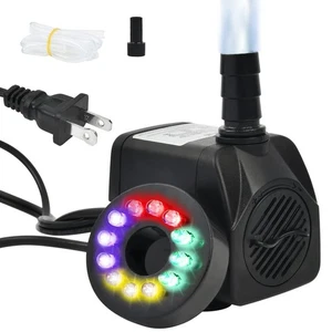 BUYGOO Pompa sommersa per fontana 10 Watt 160 GPH con luce LED ultra silenziosa sm... - Foto 1 di 7